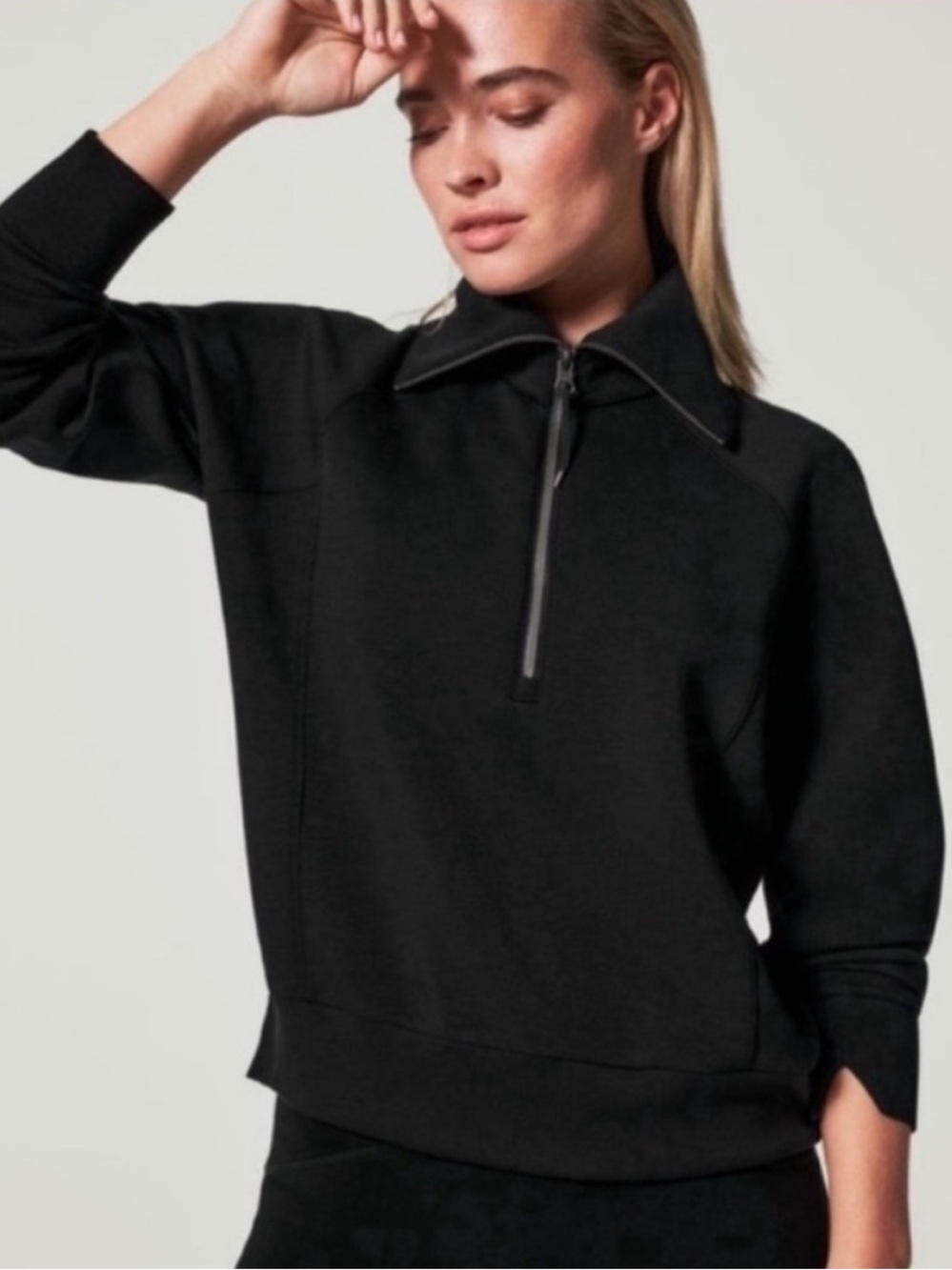 SPANX Air Essentials Half Zip in Black